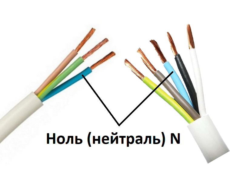 Ноль на трехжильном и пятижильном проводе